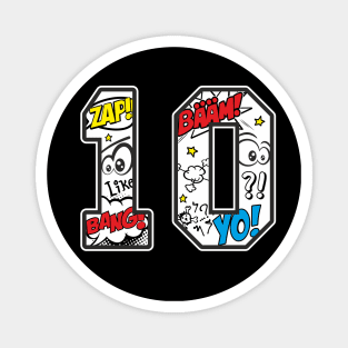 10th Birthday Funny Comic Style Magnet
